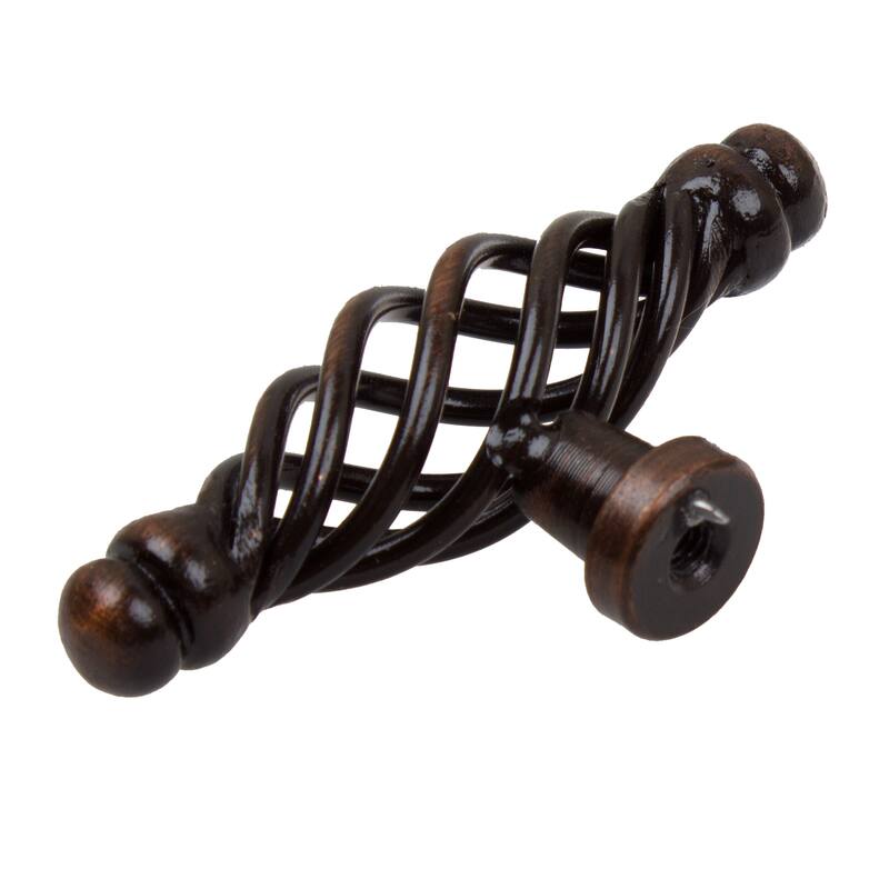 GlideRite 2.625-inch Oil Rubbed Bronze Double Rounded End Birdcage Cabinet T-Knobs (Pack of 10 or 25)
