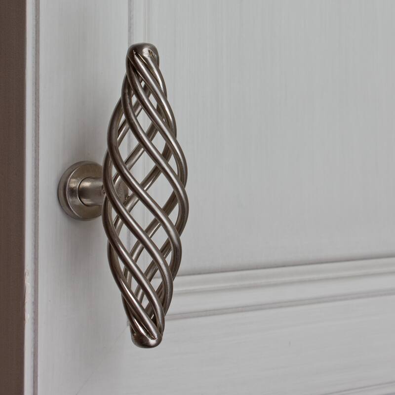 GlideRite 3.875-inch Satin Nickel Oversized Birdcage Cabinet T-Knobs (Pack of 10 or 25)