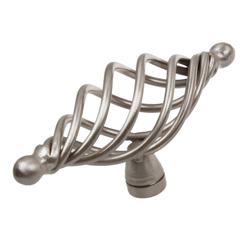 GlideRite 3.375-inch Satin Nickel Single Rounded End Birdcage Cabinet T-Knobs (Pack of 10 or 25)