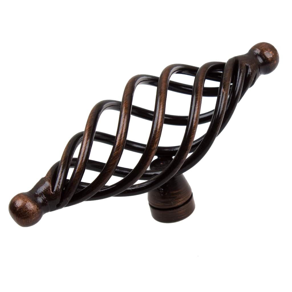 GlideRite 3.375-inch Oil Rubbed Bronze Single Rounded End Birdcage Cabinet T-Knobs (Pack of 10 or 25)