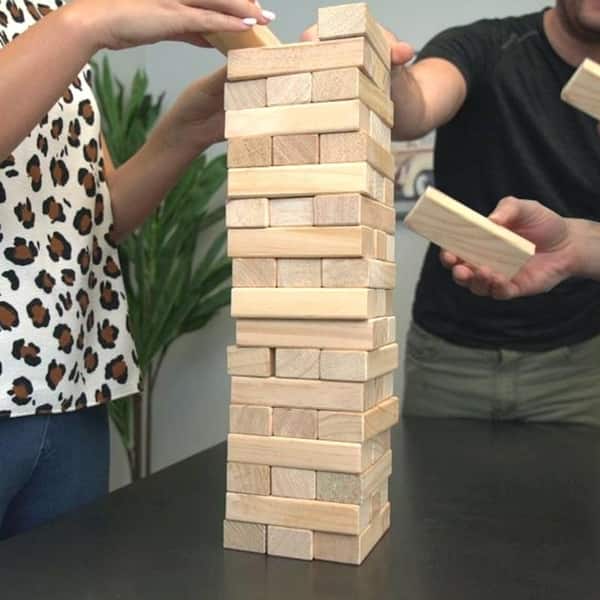 GoSports Large Toppling Tower with Bonus Rules Starts at 1.5' and