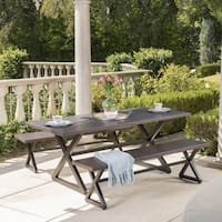 Rolando Outdoor 3-piece Aluminum Picnic Dining Set by Christopher Knight Home
