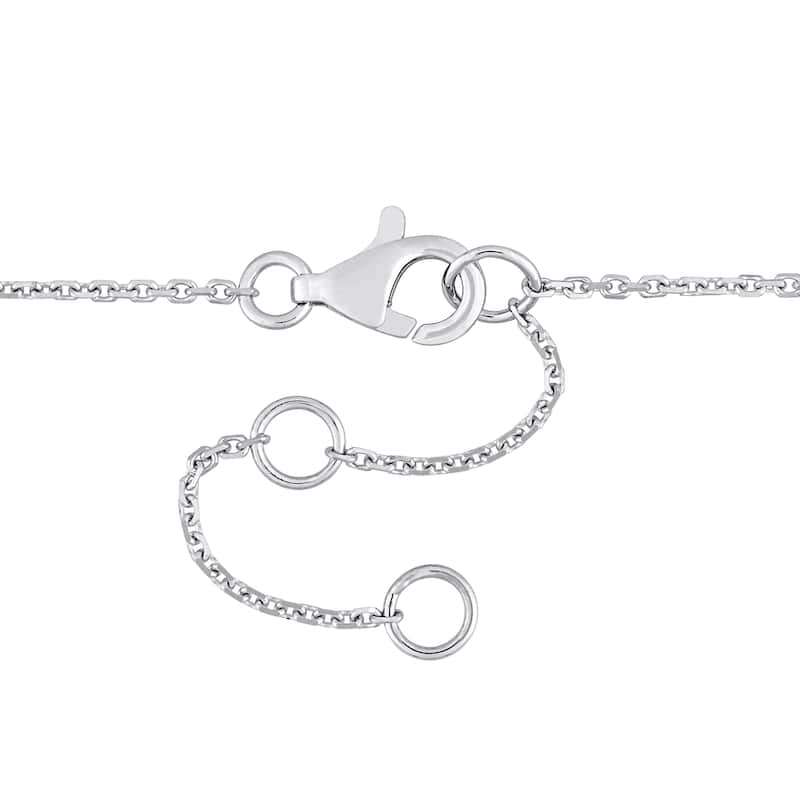 Miadora Signature Collection 14k White Gold 1/4ct TDW Diamond Linear Stationed Bar Necklace