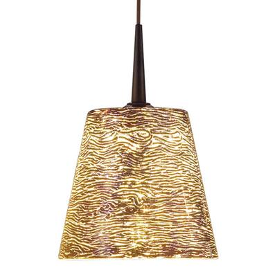 Bruck Lighting Bling Bronze Low Voltage Wall Sconce with Silver Textured Hand Blown Glass