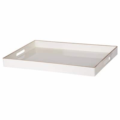 Mimosa Rectangle Tray With Cutout Handles, White