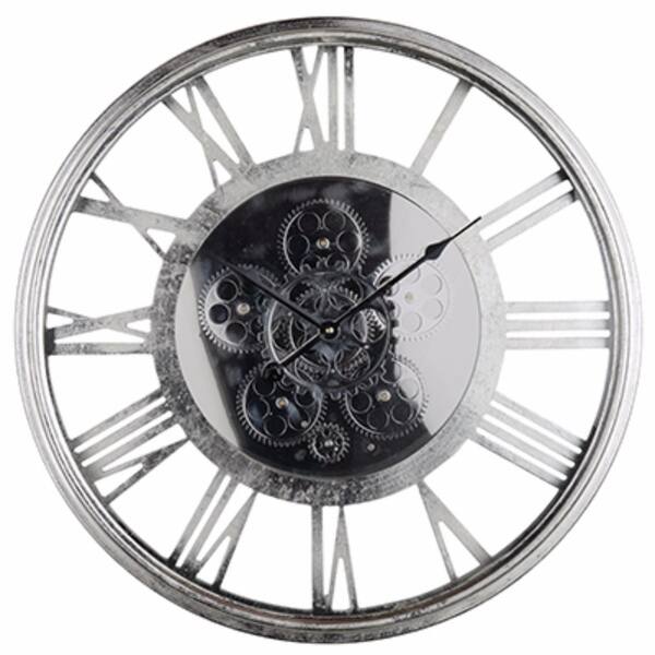 slide 1 of 1, Minimalist Sleek Clock, Metallic Gray - metallic gray