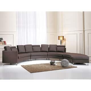 Leather Curved Sectional Sofas Online At Our Curved Sectional Sofa Brown Leather Rotunde
