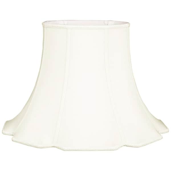Royal Designs Scalloped Oval Bell Designer Lamp Shade, White, (4 x 3) x