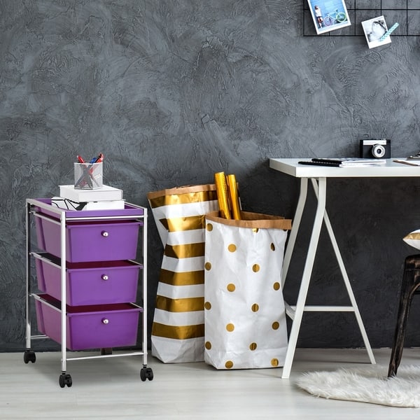 Shop Porch Den Copeland 3 Drawer Storage Cart Free Shipping