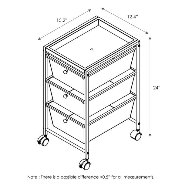 Shop Porch Den Copeland 3 Drawer Storage Cart Free Shipping