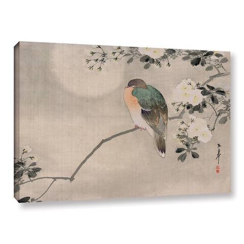 School Japanese's Japanese Silk Painting of a Wood Pigeon 1800 1899, Gallery Wrapped Canvas