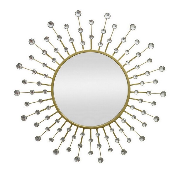 Three Hands Metal Mirror - Gold - 27.5 X 0.5 X 27.5