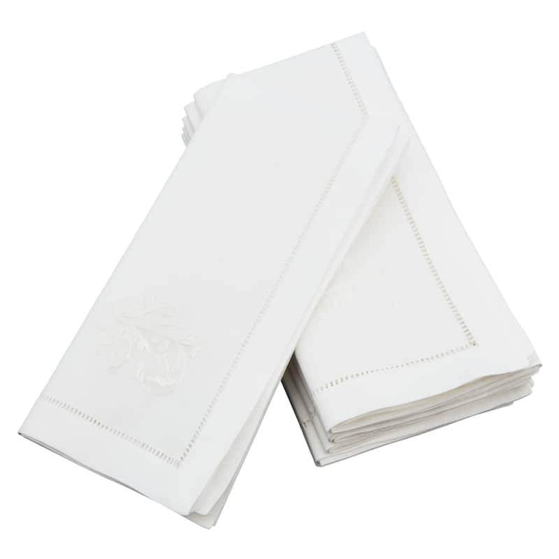 Vine Embroidered and Hemstitched Cotton Napkin (Set of 6)