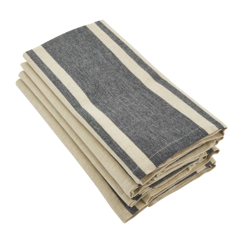 Classic Banded Stripe Design Cotton Napkin - set of 4 pcs