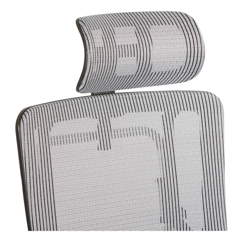 Vertical Grey Mesh Back Office Chair with Titanium Base and Steel Mesh Seat with Headrest