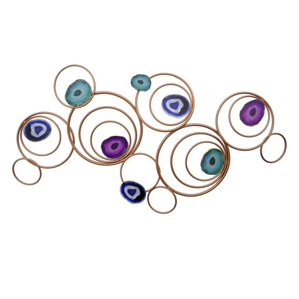 Shop Three Hands Geometric Metal Wall With Agate Inspiration Free