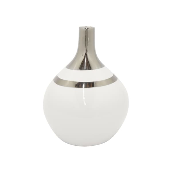 Three Hands Vase - White & Silver