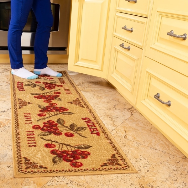 Rooster Design Beige Runner Rugs Country Style Non Skid Rug Runner 2' x ...