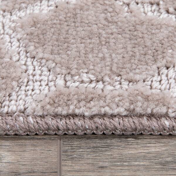 Shop Ottomanson Softy Carved Bi Color Design Non Slip Stair Treads