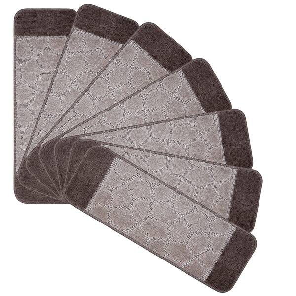 Shop Ottomanson Softy Carved Bi Color Design Non Slip Stair Treads