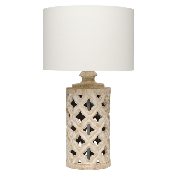 Alden Décor tarlet Table Lamp in White Washed Resin