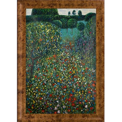 La Pastiche Gustav Klimt 'Poppy Field' Hand Painted Oil Reproduction