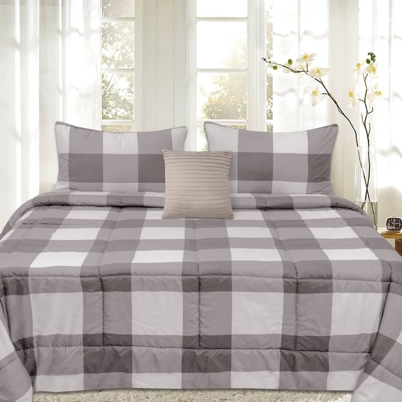 Sweet Home Collection Buffalo Check 4-piece Comforter Set