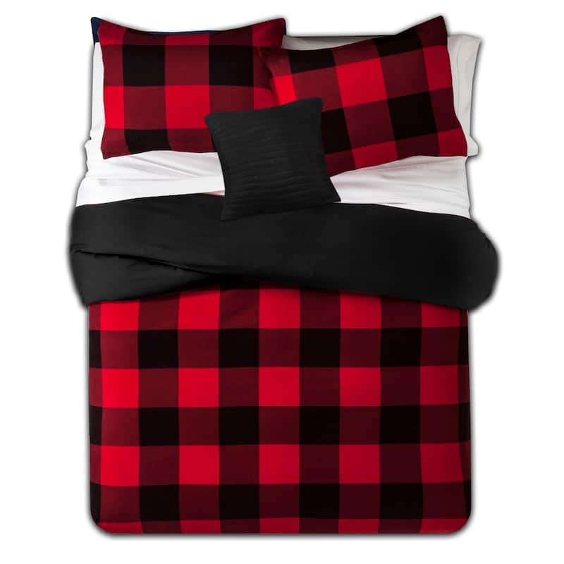 Sweet Home Collection Buffalo Check 4-piece Comforter Set