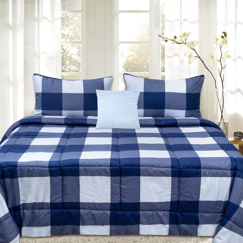 Sweet Home Collection Buffalo Check 4-piece Comforter Set