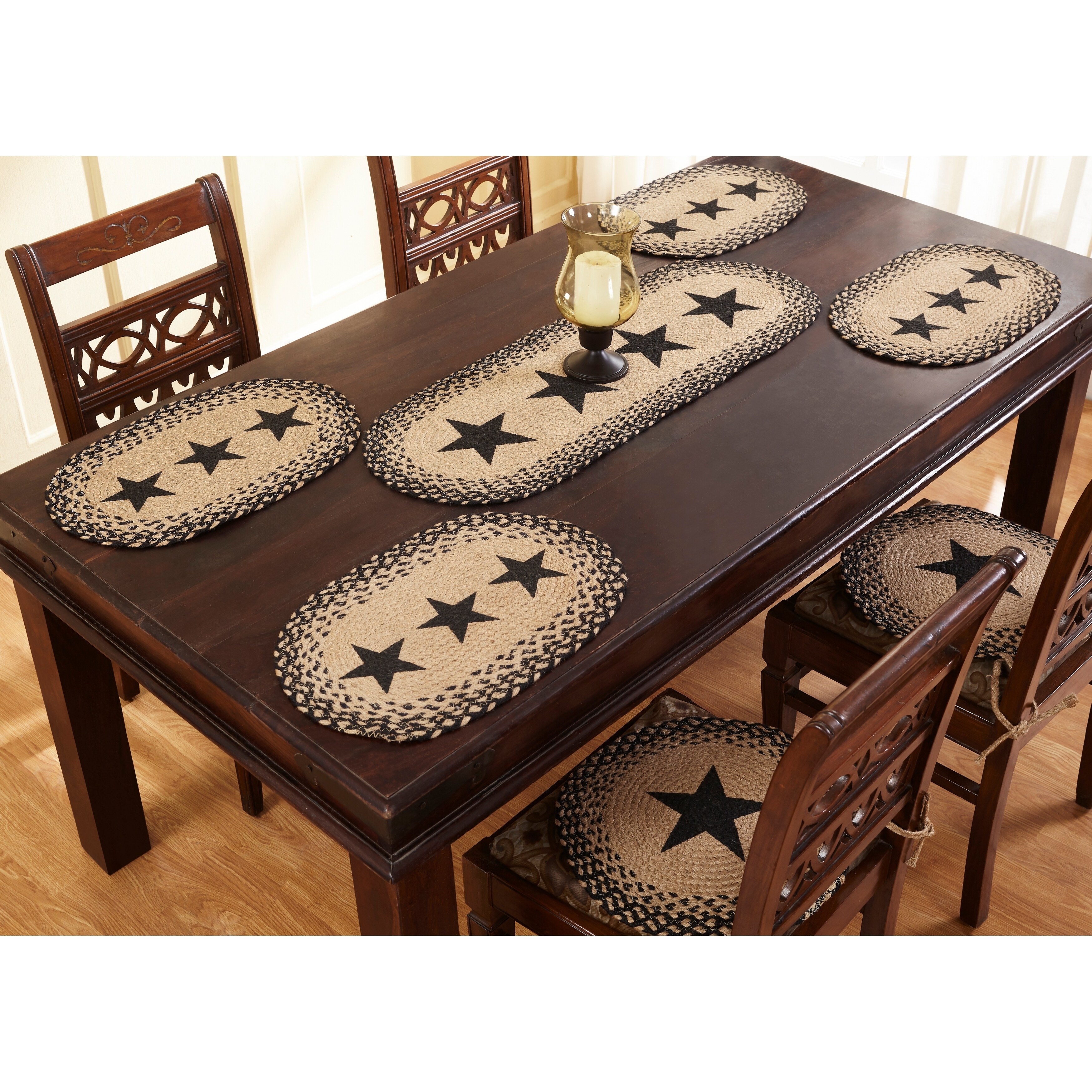 Shop Star 13x19 Rustic Black Placemats Set Of 4 13 X 19 On Sale Overstock