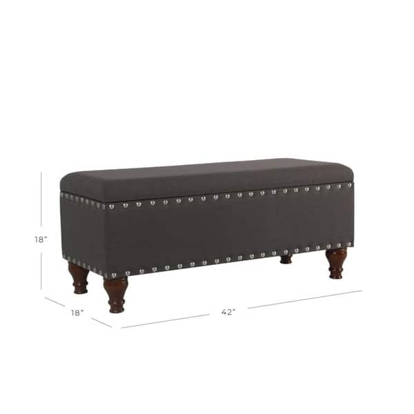 dimension image slide 1 of 2, Copper Grove Raush Tufted Linen Storage Bench