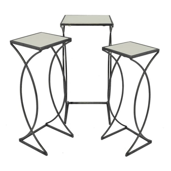 Three Hands Set Of Three Mirrored Top Accent Tables - Free Shipping ... Three Hands Set Of Three Mirrored Top Accent Tables - Free Shipping ...