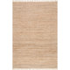 preview thumbnail 6 of 10, nuLOOM Natural Jute/Cotton Casual Handmade Flatweave Natural-fiber Diamond Trellis Tassel Area Rug