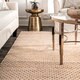 preview thumbnail 2 of 10, nuLOOM Natural Jute/Cotton Casual Handmade Flatweave Natural-fiber Diamond Trellis Tassel Area Rug
