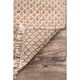 preview thumbnail 5 of 10, nuLOOM Natural Jute/Cotton Casual Handmade Flatweave Natural-fiber Diamond Trellis Tassel Area Rug