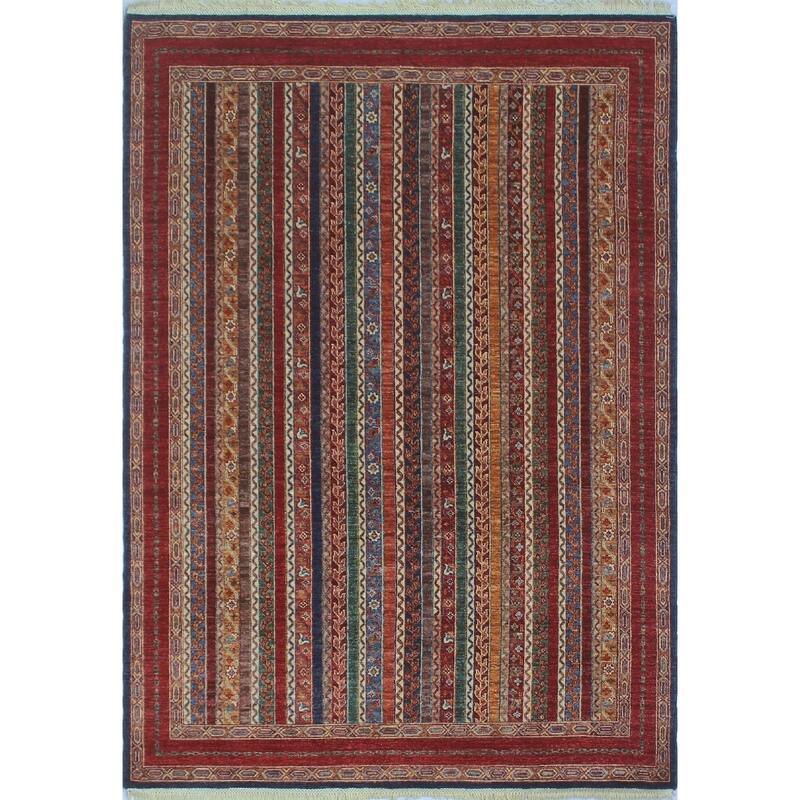 Noori Rug Khurgeen Braw)eigh Blue/Rust Rug - 5'8" x 7'10"