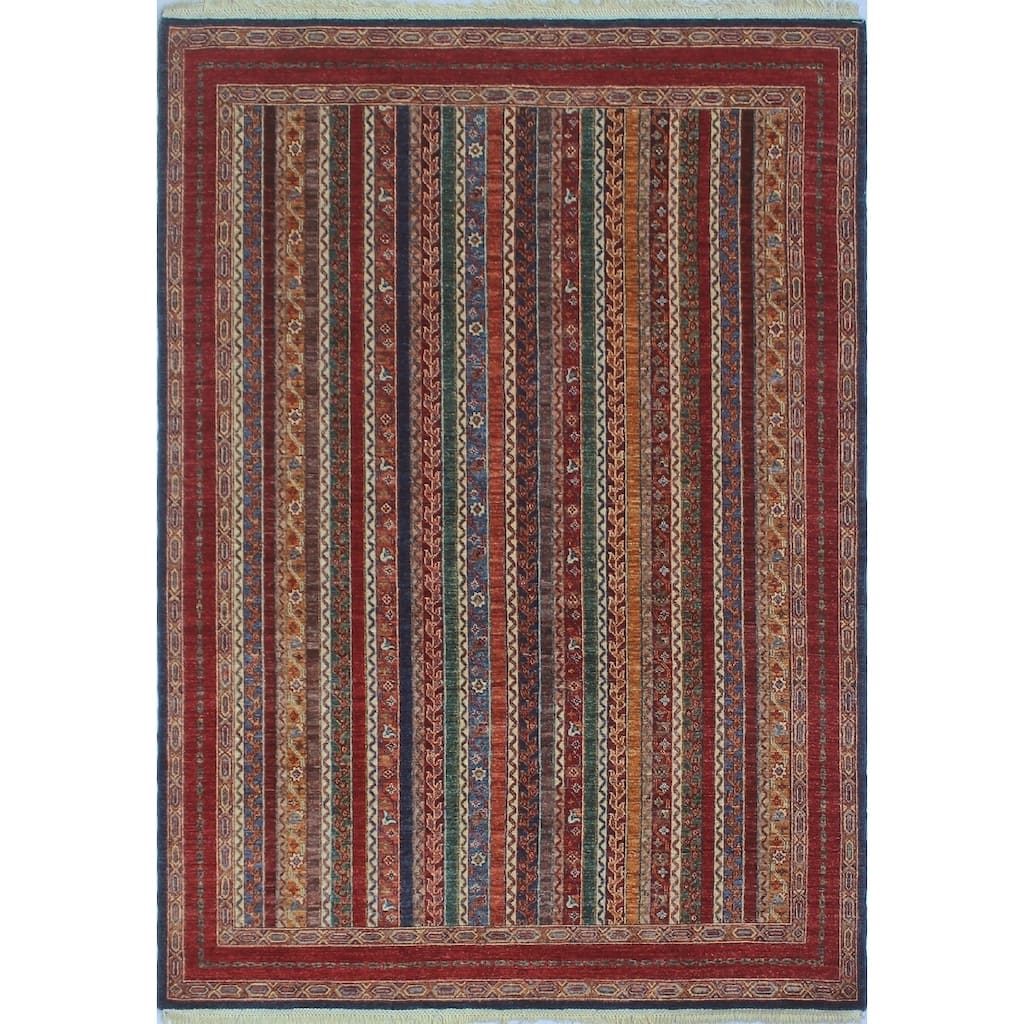 Noori Rug Khurgeen Braw)eigh Blue/Rust Rug - 5'8" x 7'10"