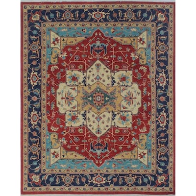 Noori Rug Aria Fine Chobi Darnell Rusty-Red/Blue Rug - 7'9 x 10'0