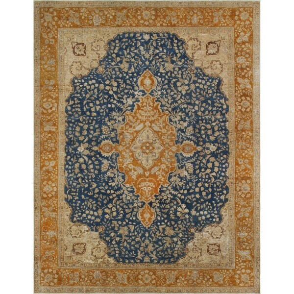 Noori Rug Vintage Distressed Overdyed Addyson Blue/Rust Rug - 9'4" x 12'2"