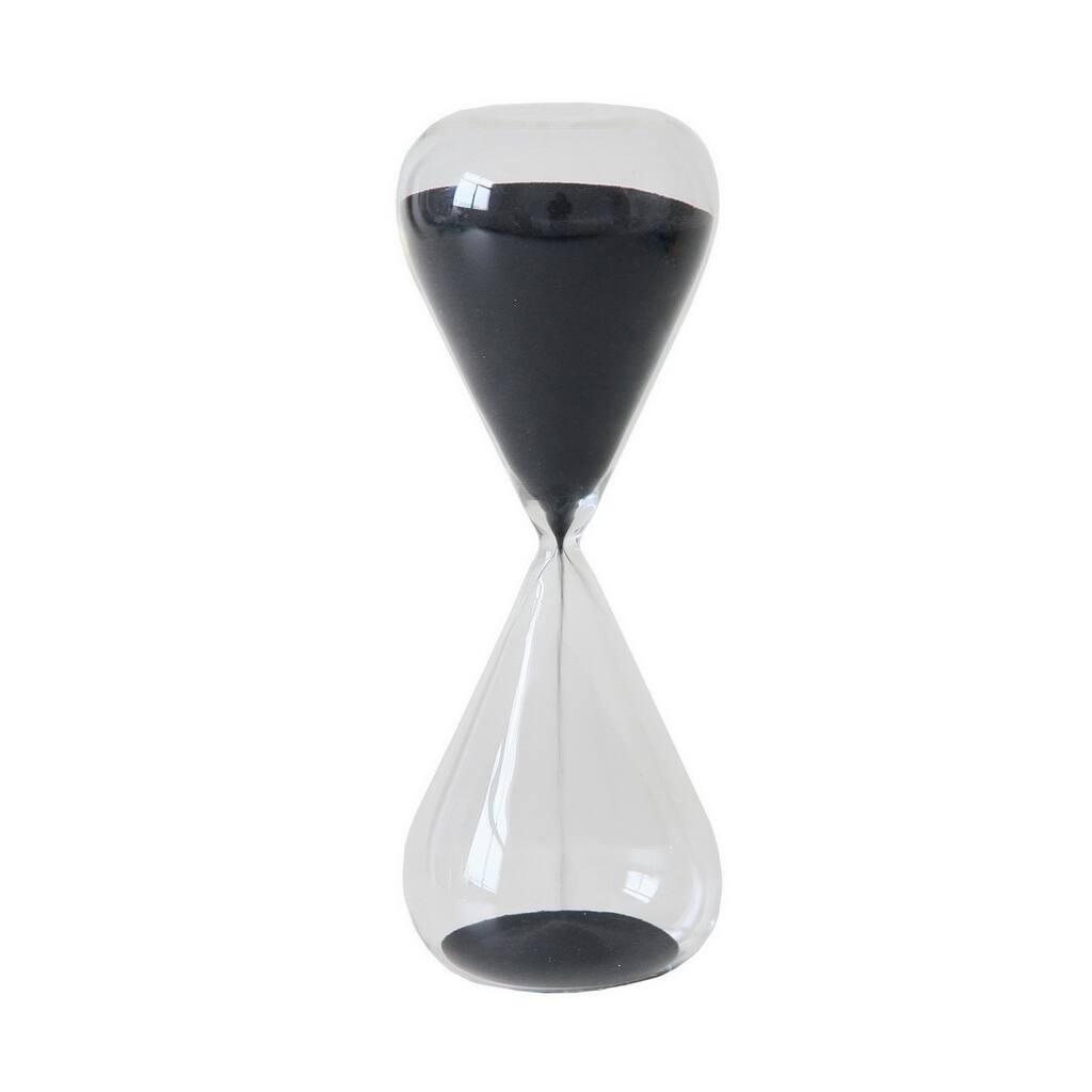 Three Hands Glass Sand Timer 30 Min - Black