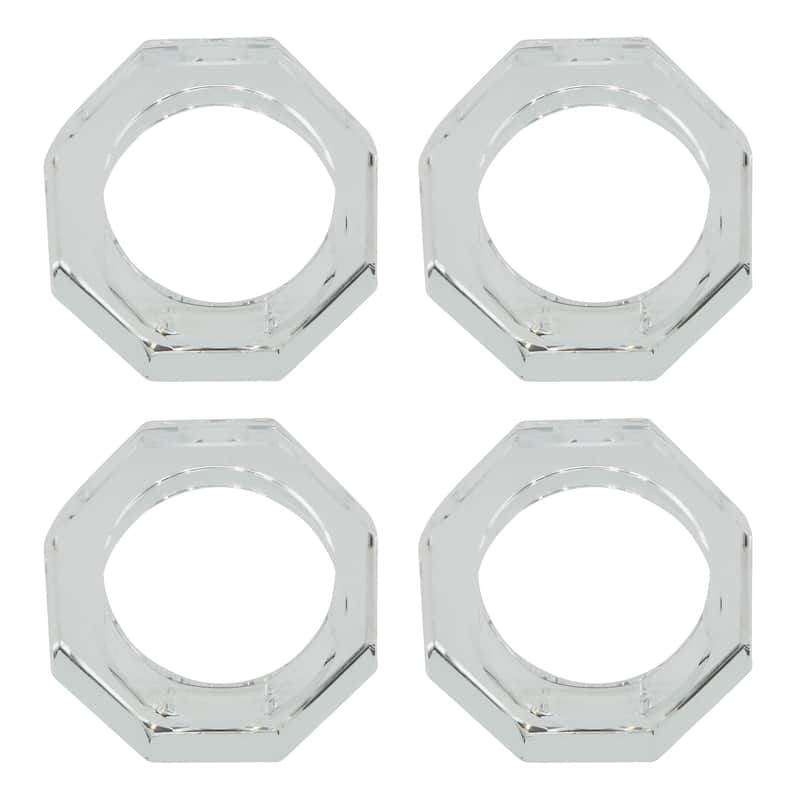 Glass Crystal Octagonal Facet Napkin Ring - set of 4 pcs