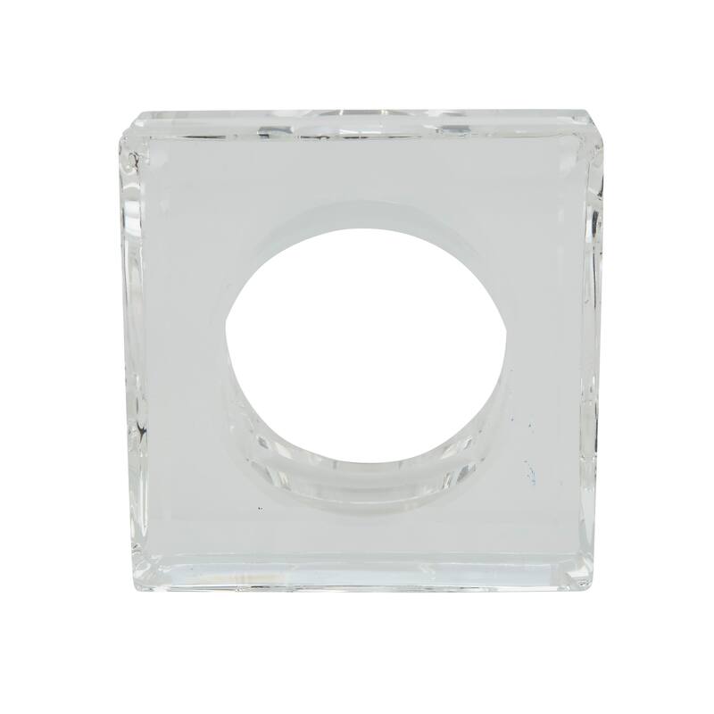 Glass Crystal Doubled Block Napkin Ring - set of 4 pcs
