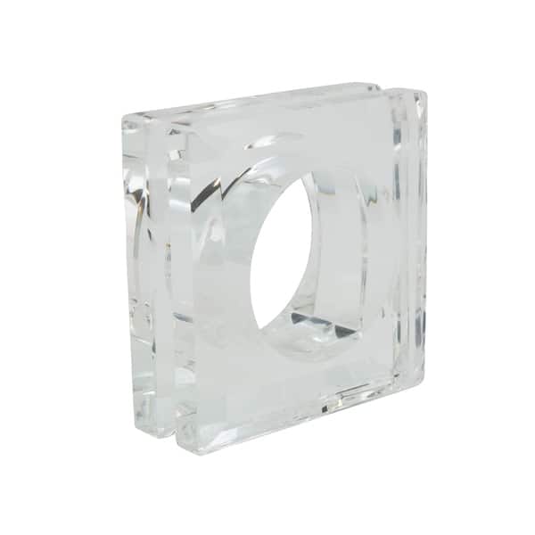 slide 2 of 5, Glass Crystal Doubled Block Napkin Ring - set of 4 pcs