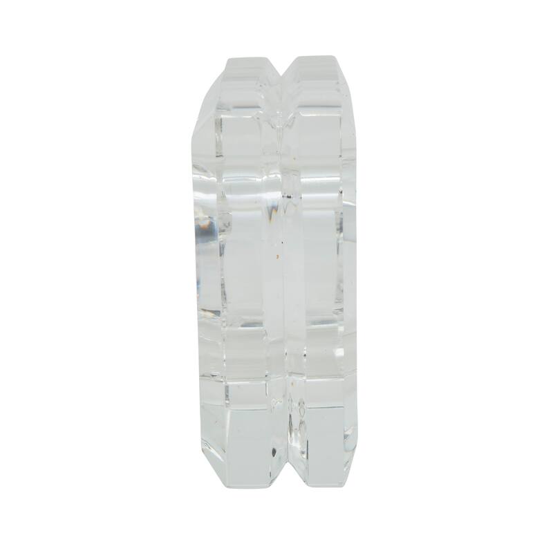Glass Crystal Doubled Block Napkin Ring - set of 4 pcs