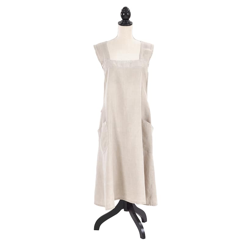 Criss Cross No-Tie Apron - taupe