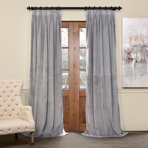 Exclusive Fabrics Signature Pinch Pleated Blackout Solid Velvet Curtain