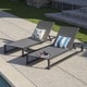 preview thumbnail 1 of 41, Modesta Outdoor Aluminum Mesh Chaise Lounge (Set of 2) by Christopher Knight Home - 77.00" W x 26.50" D x 10.50" H
