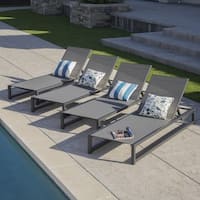 Modesta Outdoor Aluminum Mesh Chaise Lounge (Set of 4) by Christopher Knight Home
