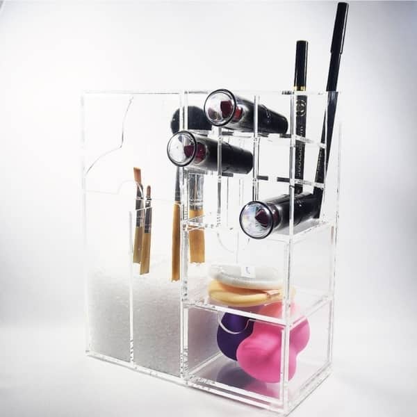 Alice Windowshop Makeup Organizer Box Makeup Brush Holder Organizer Makeup Storage Organizer Box Case Containers Pen Holder Desk Organizer Pencil Pen Holder for Desk Purple