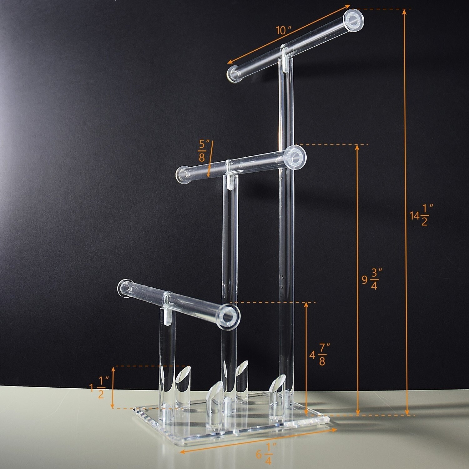 6 3//4W x 8D x 3 1//2H Ikee Design Linen Jewelry Necklace Display Stand Lay-Down Necklace Holder